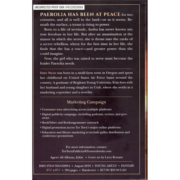 Bright Star by Erin Swan Paperback 2019 Uncorrected Advance Copy New - Picture 2 of 2